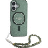 Guess IML Glitter With Pearl Strap MagSafe case for iPhone 16 Plus - green - (GUE003926-0)