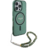 Guess IML Glitter With Pearl Strap MagSafe case for iPhone 16 Pro Max - green - (GUE003928-0)