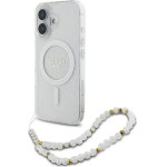 Guess IML Glitter With Pearl Strap MagSafe iPhone 16 Plus Case - Clear - (GUE003930-0)