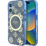 Guess IML Peony On 4G Background MagSafe case for iPhone 16 - blue - (GUE003957-0)