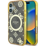 Guess IML Peony On 4G Background MagSafe iPhone 16 Case - Brown - (GUE003955-0)