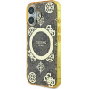 Guess IML Peony On 4G Background MagSafe iPhone 16 Case - Brown - (GUE003955-0)