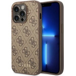 Guess iPhone 14 Pro Max 4G Metal Gold Logo Series Case - Brown - (GUE002149-0)