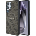 Guess Leather 4G Colored Ring Classic Logo MagSafe Case Samsung Galaxy S25 Ultra brown - (GUE004314-0)