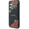 Guess Leather 4G Flowers Print Metal Classic Logo MagSafe Case for Samsung Galaxy S25 - Black - (GUE004284-0)