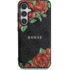 Guess Leather 4G Flowers Print Metal Classic Logo MagSafe Case for Samsung Galaxy S25 - Black - (GUE004284-0)
