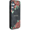 Guess Leather 4G Flowers Print Metal Classic Logo MagSafe Case for Samsung Galaxy S25 - Black - (GUE004284-0)