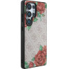 Guess Leather 4G Flowers Print Metal Classic Logo MagSafe Case for Samsung Galaxy S25 Ultra - Pink - (GUE004287-0)
