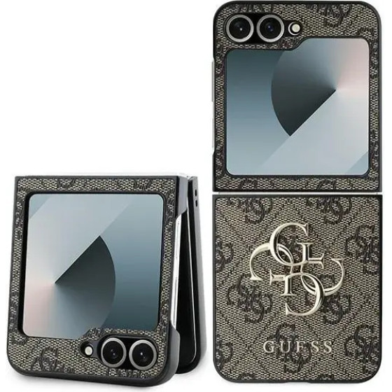 Guess Leather 4G Metal Logo Case for Samsung Galaxy Z Flip 6 - Brown - (GUE003739-0)