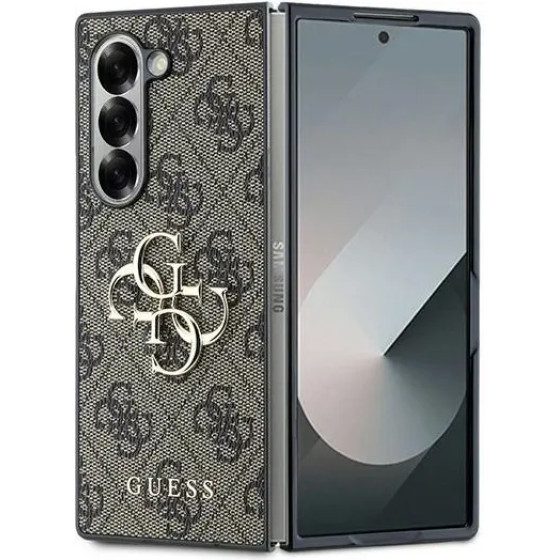 Guess Leather 4G Metal Logo Case for Samsung Galaxy Z Fold 6 - Brown - (GUE003740-0)