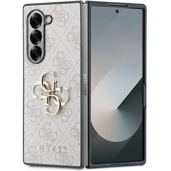 Guess Leather 4G Metal Logo Case for Samsung Galaxy Z Fold 6 - Pink - (GUE003742-0)