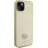 Guess Leather 4G Metal Logo Strass case for iPhone 15 - gold - (GUE003294-0)