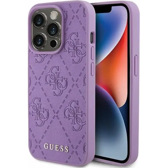 Guess Leather 4G Stamped case for iPhone 15 Pro Max - purple - (GUE003111-0)