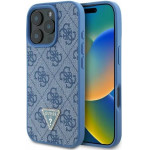 Guess Leather 4G Triangle Strass MagSafe Case for iPhone 16 Pro - Blue - (GUE003869-0)