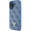 Guess Leather Metal Logo Strass Crossbody Case for iPhone 16 - Blue - (GUE004052-0)