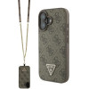 Guess Leather Metal Logo Strass Crossbody Case for iPhone 16 - Brown - (GUE004051-0)