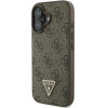 Guess Leather Metal Logo Strass Crossbody Case for iPhone 16 - Brown - (GUE004051-0)