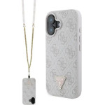 Guess Leather Metal Logo Strass Crossbody Case for iPhone 16 - Pink - (GUE004053-0)