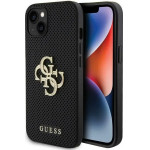 Guess Leather Perforated 4G Glitter Logo case for iPhone 15 - black - (GUE003206-0)