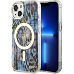 Guess Leopard MagSafe case for iPhone 14 - blue - (GUE002771-0)