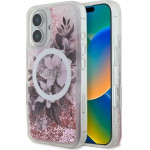 Guess Liquid Glitter Flower MagSafe iPhone 16 Case - Pink - (GUE004000-0)