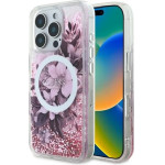 Guess Liquid Glitter Flower MagSafe iPhone 16 Pro Case - Pink - (GUE004088-0)