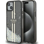 Guess Liquid Glitter Gold Stripes case for iPhone 15 Plus / 14 Plus - black - (GUE003524-0)