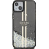 Guess Liquid Glitter Gold Stripes case for iPhone 15 Plus / 14 Plus - black - (GUE003524-0)