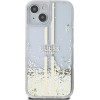 Guess Liquid Glitter Gold Stripes case for iPhone 15 Plus / 14 Plus - transparent - (GUE003532-0)