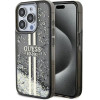 Guess Liquid Glitter Gold Stripes case for iPhone 15 Pro - black - (GUE003525-0)