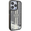 Guess Liquid Glitter Gold Stripes case for iPhone 15 Pro - black - (GUE003525-0)