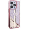 Guess Liquid Glitter Gold Stripes case for iPhone 15 Pro - pink - (GUE003529-0)