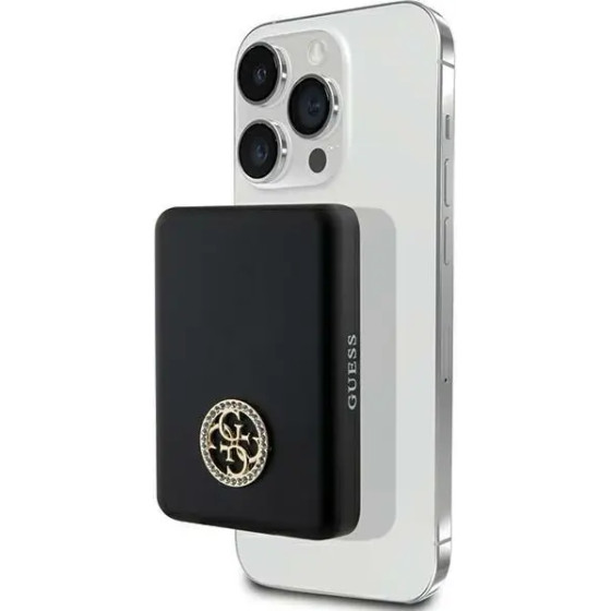 Guess MagSafe 4G Strassed Metal Logo induction power bank 5W 3000mAh - black - (GUE003263-0)