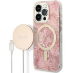 Guess MagSafe case + charger set for iPhone 14 Pro 6.1 - pink - (GUE002578-0)