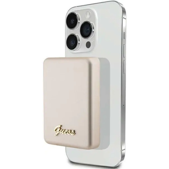 Guess MagSafe Metal Script Logo induction power bank 5W 3000mAh - gold - (GUE003262-0)