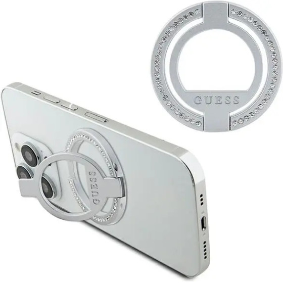 Guess MagSafe Ring Rhinestone holder - silver - (GUE002940-0)