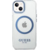 Guess Metal Outline MagSafe case for iPhone 14 Plus - blue - (GUE002537-0)