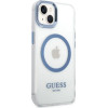 Guess Metal Outline MagSafe case for iPhone 14 Plus - blue - (GUE002537-0)