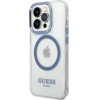 Guess Metal Outline MagSafe case for iPhone 14 Pro - blue - (GUE002538-0)
