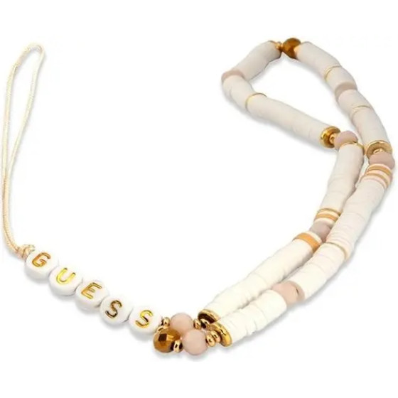 Guess pendant GUSTPEAW Phone Strap white/white Heishi Beads - (GUE002043-0)