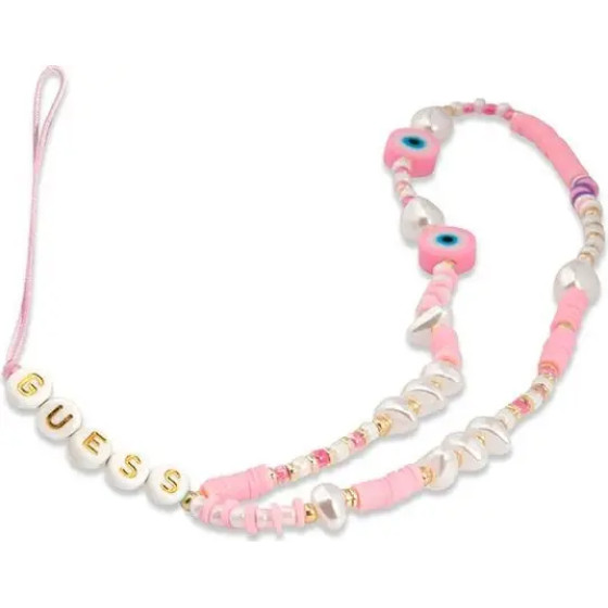 Guess pendant GUSTSHPP Phone Strap pink/pink Beads Shell - (GUE002042-0)