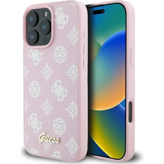 Guess Peony Script Logo MagSafe iPhone 16 Pro Case - Pink - (GUE004040-0)
