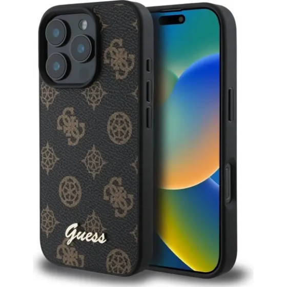 Guess Peony Script MagSafe iPhone 16 Pro Max Case - Black - (GUE003801-0)