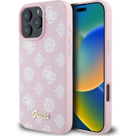 Guess Peony Script MagSafe iPhone 16 Pro Max Case - Pink - (GUE003803-0)