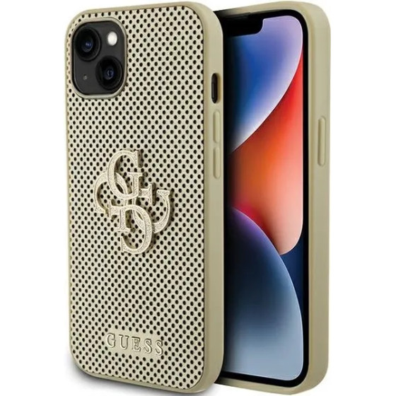Guess Perforated 4G Glitter case for iPhone 15 - gold - (GUE003295-0)