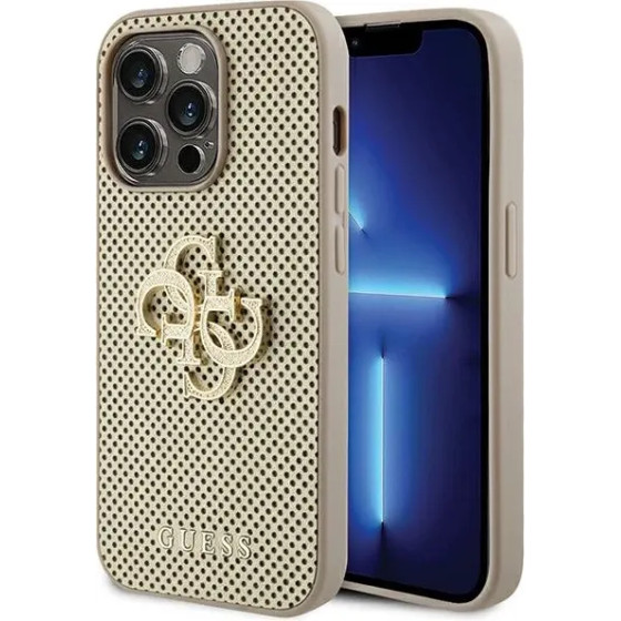 Guess Perforated 4G Glitter case for iPhone 15 Pro - gold - (GUE003355-0)
