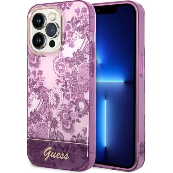 Guess Porcelain Collection case for iPhone 14 Pro Max - fuchsia - (GUE002225-0)