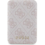 Guess Powerbank inductive 15W GUPB5FP4EMGP 5000mAh pink/pink 4G Leather Metal Logo MagSafe - (GUE003735-0)