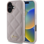 Guess Quilted Metal Logo iPhone 16 Case - Pink - (GUE004049-0)