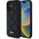 Guess Quilted Metal Logo iPhone 16 Plus Case - Black - (GUE003902-0)